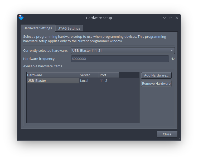 Die Hardwareeinstelleung des Programmiergeräts